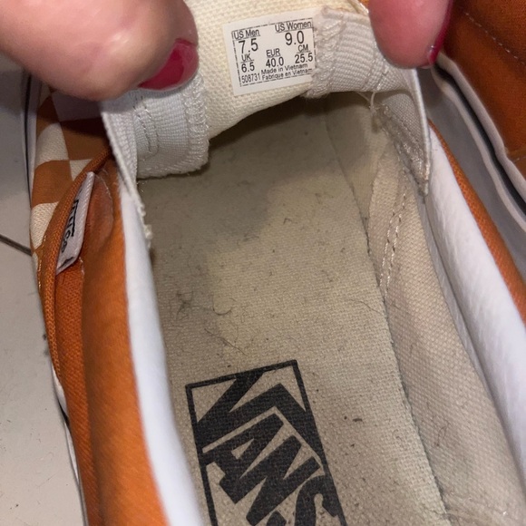 Vans Orange and Cream Slip-On Shoes - Picture 5 of 5